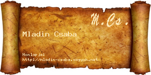 Mladin Csaba névjegykártya